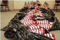 Trashed American flags after DNC convention