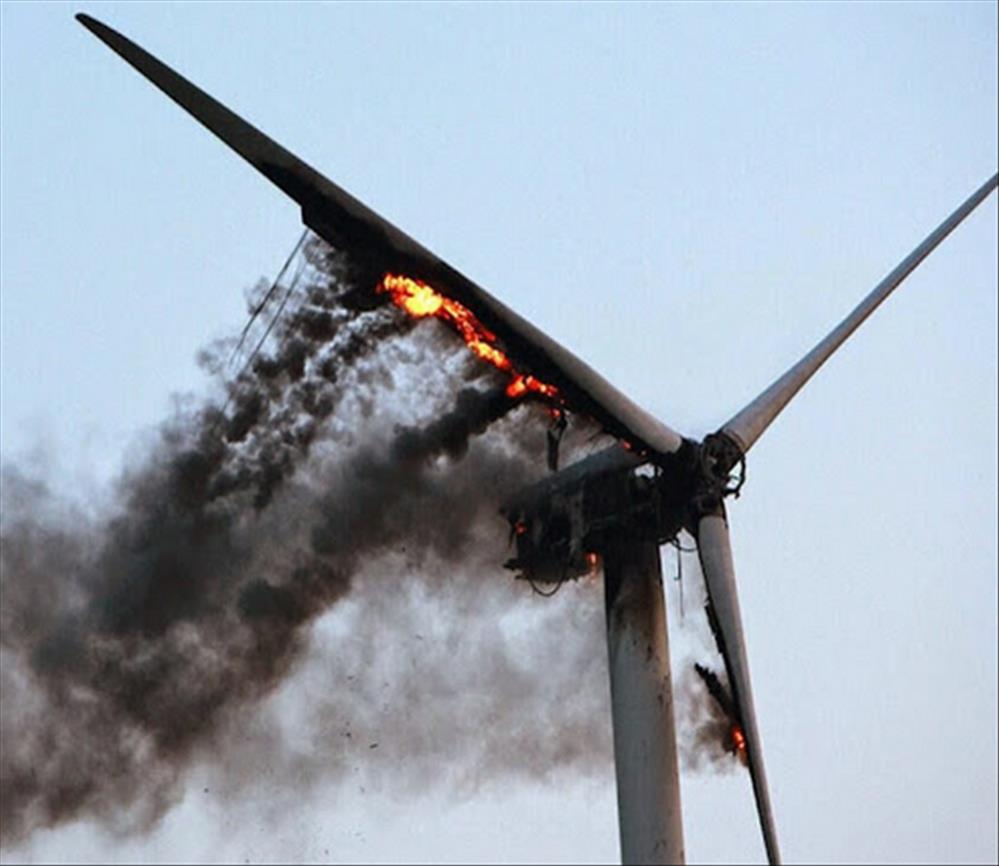 Wind Turbine afire